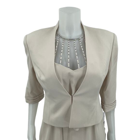 Daymor Couture Petite Bone Wedding Bridesmaid Gown Studded Chest 10 NWT - Picture 5 of 10